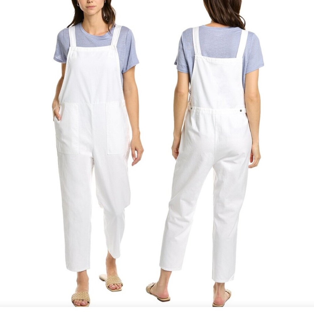 Eileen Fisher Organic Cotton Hemp Overalls White size Medium